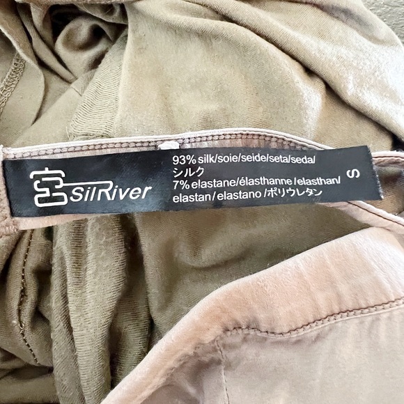 SilRiver SILK Satin Champagne Femme Triangle Bralette - Picture 6 of 7